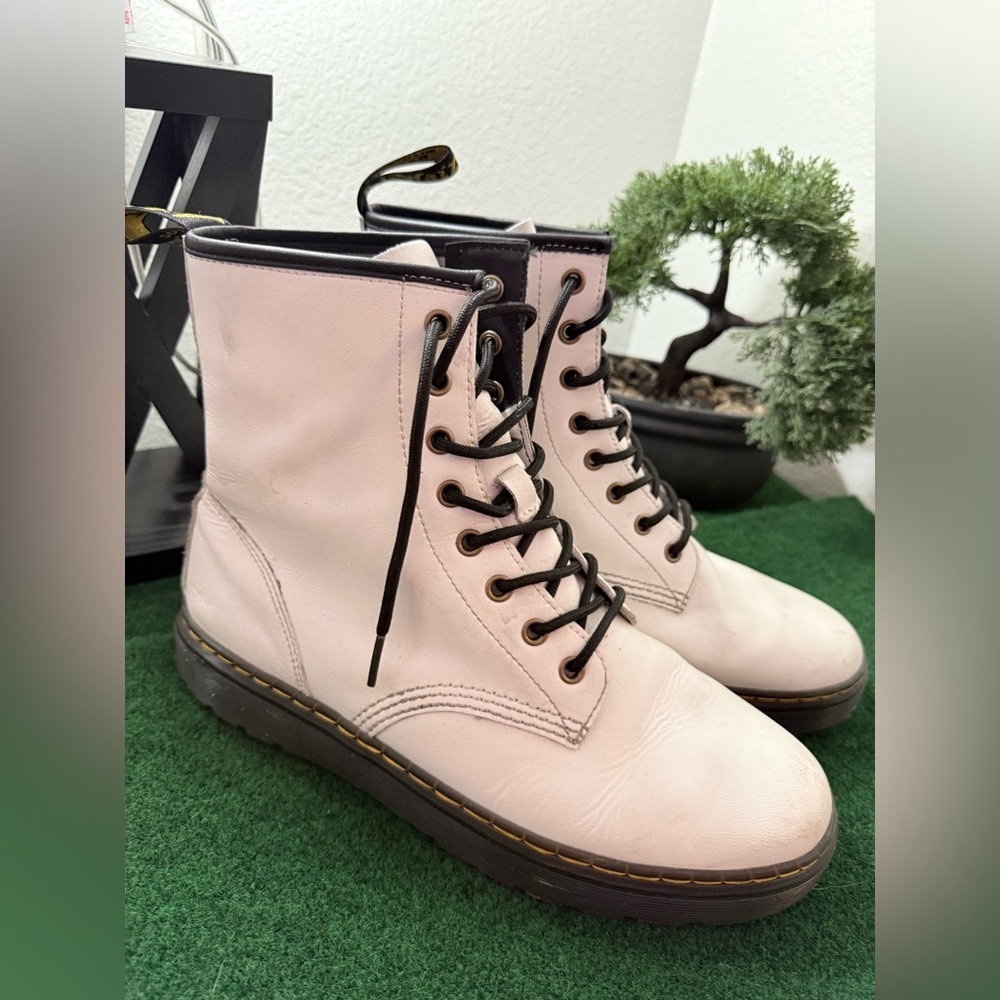 Dr. Martens White Leather Boots